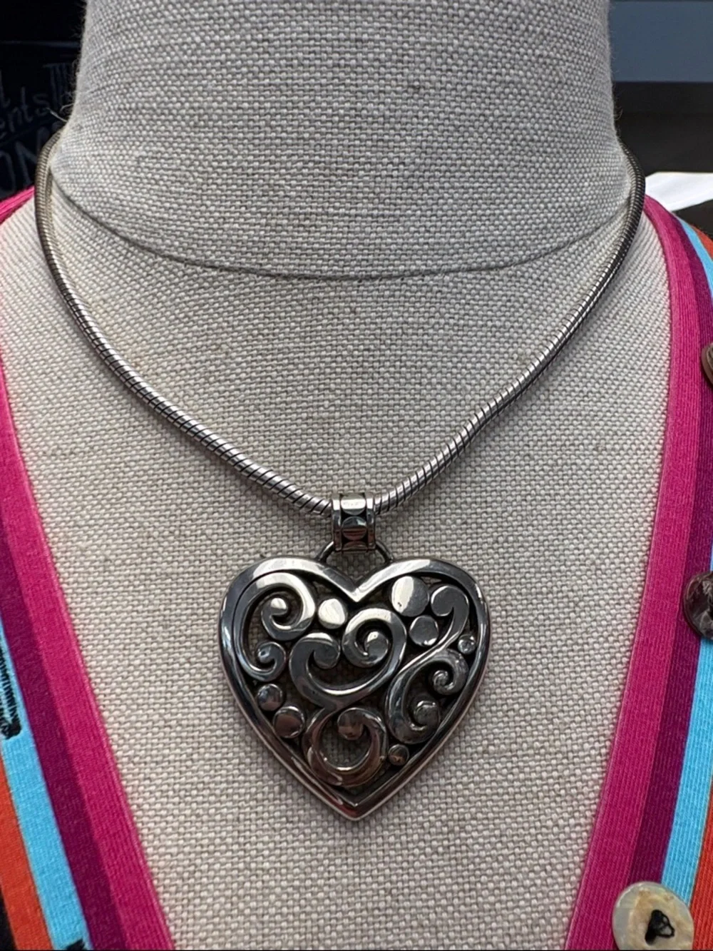 Brighton Silver Heart Pendant Necklace - Picture 1 of 5